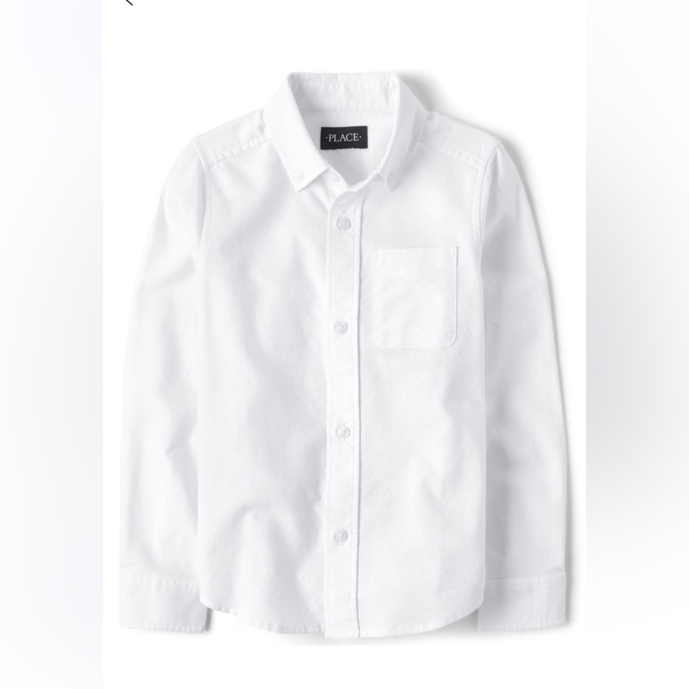 The Children’s Place white Oxford button down shirts.